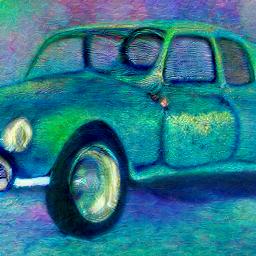 generated: a painting of a sport car in the style of Monet #7